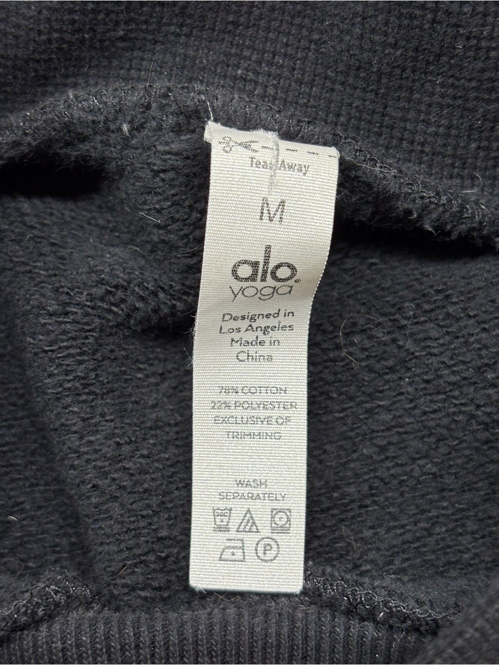 ALO Yoga Women’s Black Pullover Cropped Fresh Coverup Sweatshirt Black Size M - Picture 2 of 6